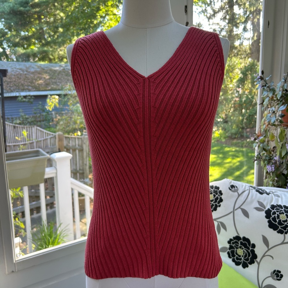 Talbots Collection Salmon Color Ribbed Sweater Set - Picture 4 of 8